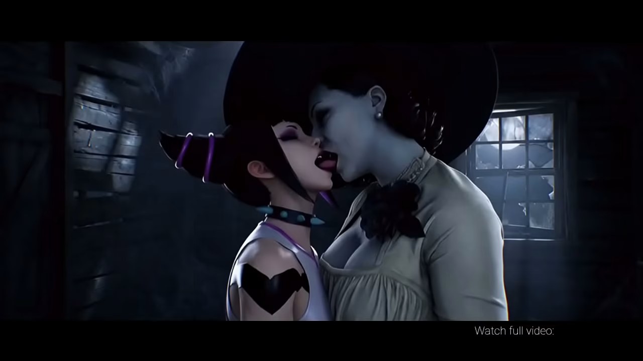 Juri Han x Lady Dimitrescu Lesbian Kissing