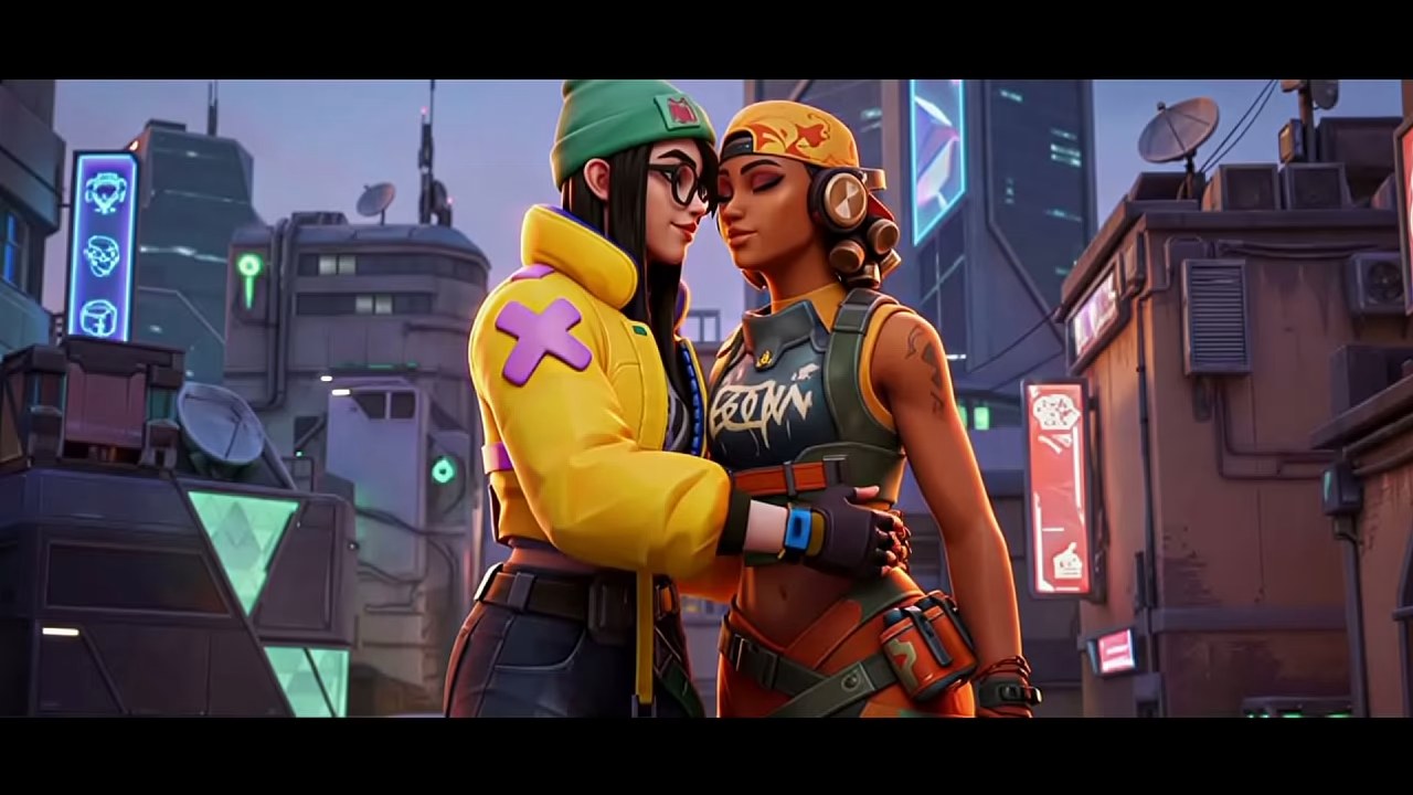 Killjoy x Raze Lesbian Kissing 3D Fantasy