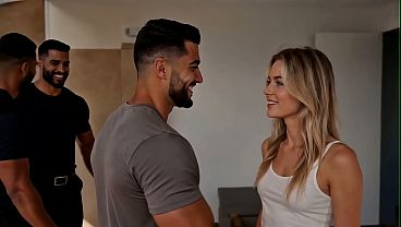 Blonde Gangbang with Blowjob and Bukkake Outdoors