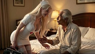 Blonde Nurse & Elderly Patient Anal